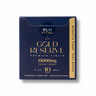 Voorzijde van de BLUVITAL The Gold Reserve doos met 10 collageenshots van 25 ml, appelsmaak